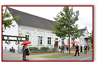 Ballhaus EICHE in Briesen, die Aussenansicht Ballhaus EICHE in Briesen, die Aussenansicht